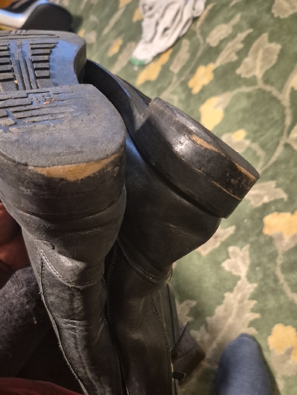 Diesel Black Leather Pull-On Engineer Boots - Picture 9 of 12